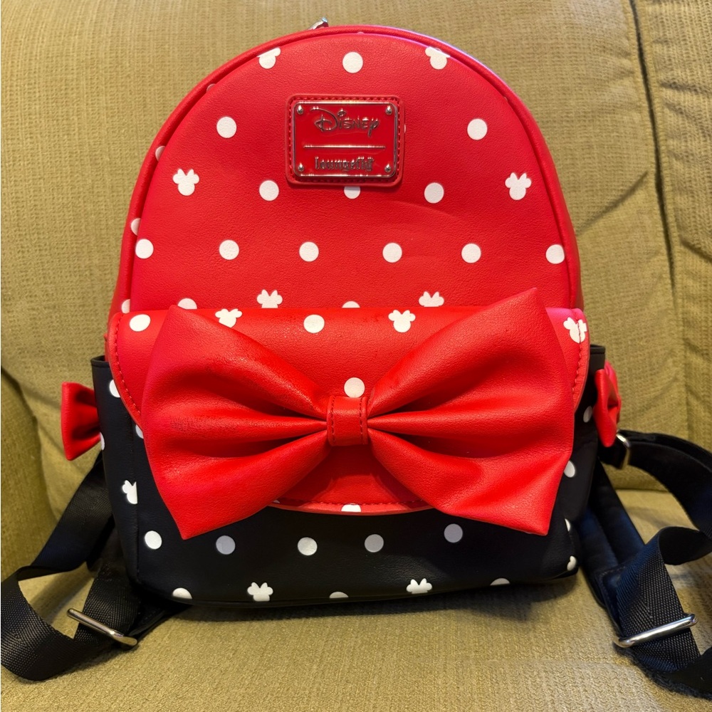 Loungefly Minnie Mouse Red and Black Polka Dot Backpack
